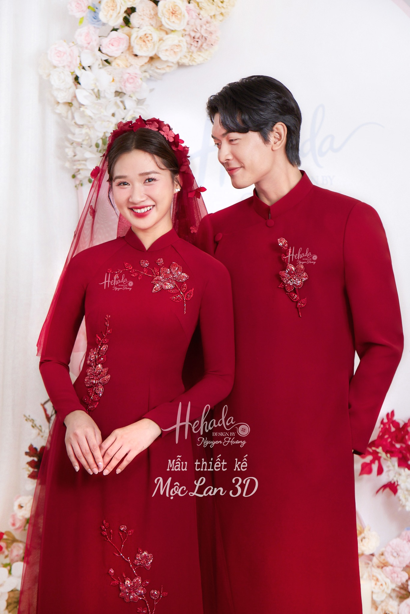 áo dài cô dâu màu đỏ