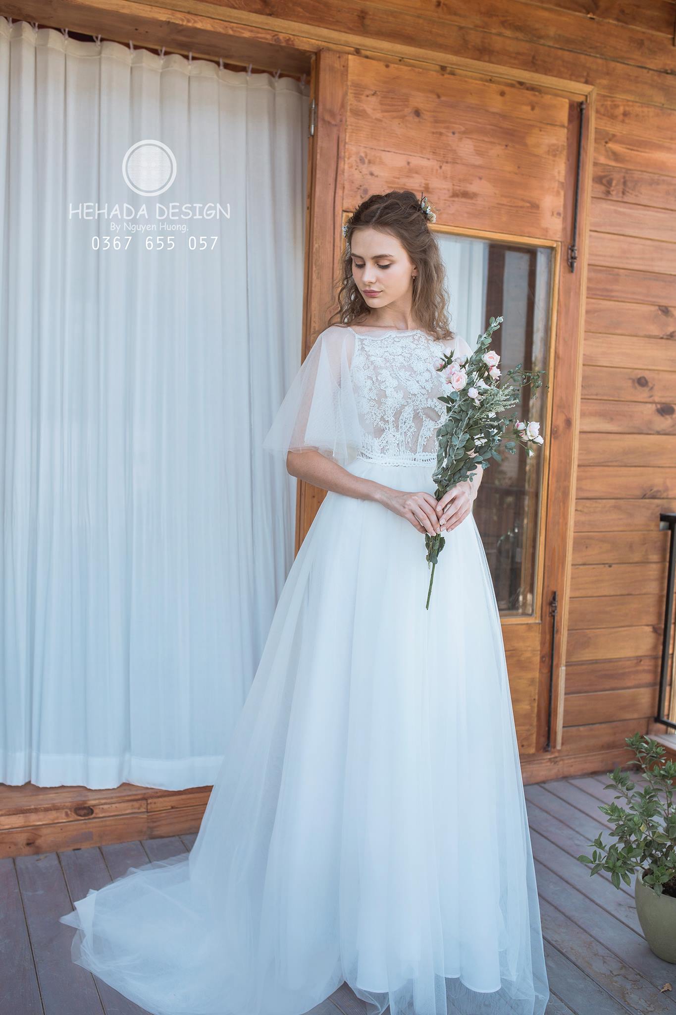 Đầm cưới ren Shoulder dress