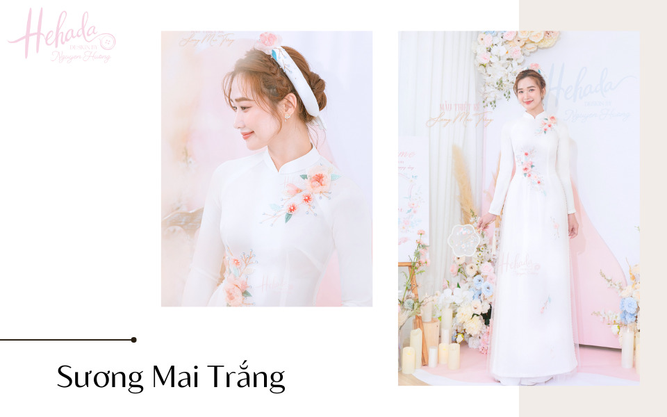 áo dài cưới trắng đơn giản