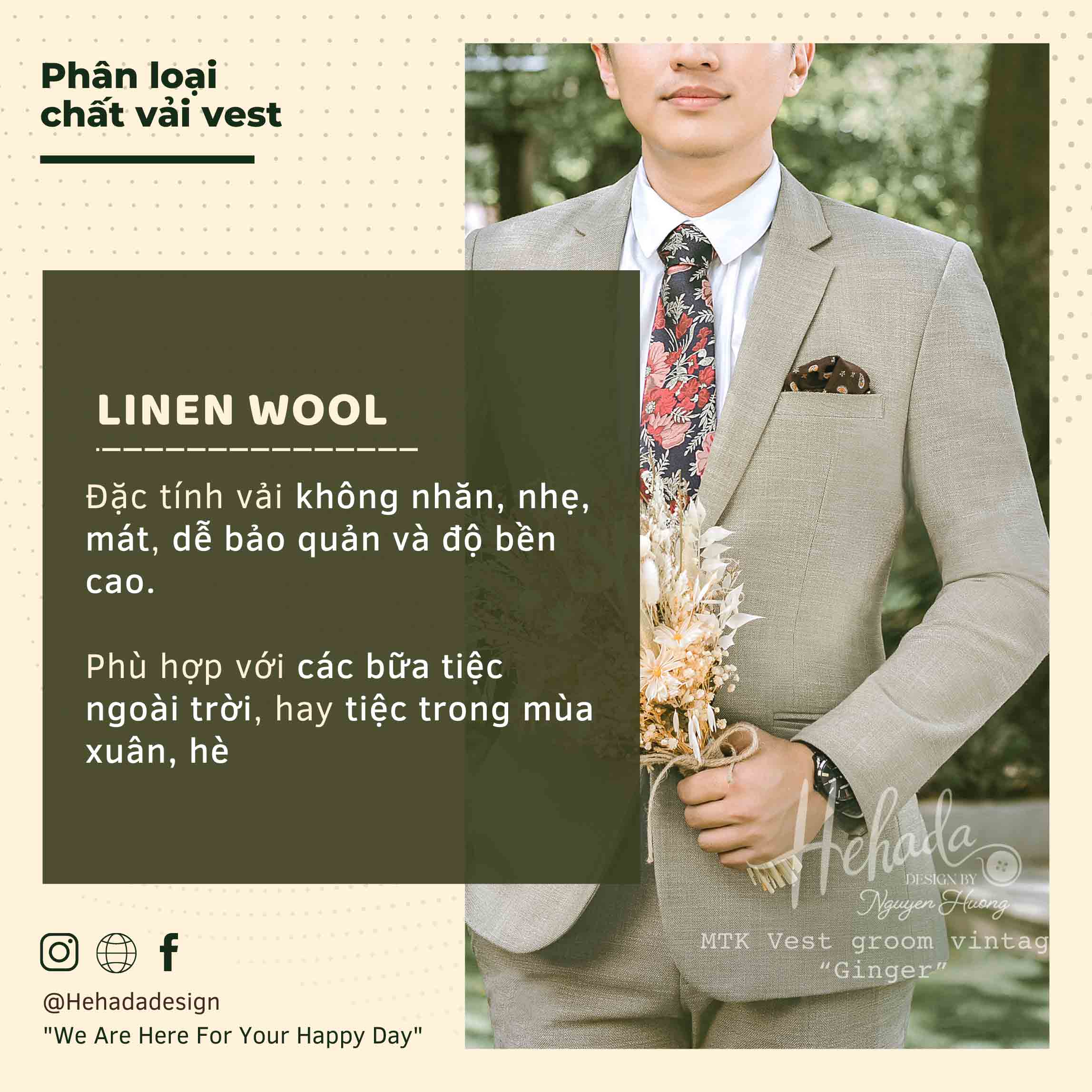 vải may vest linen wool