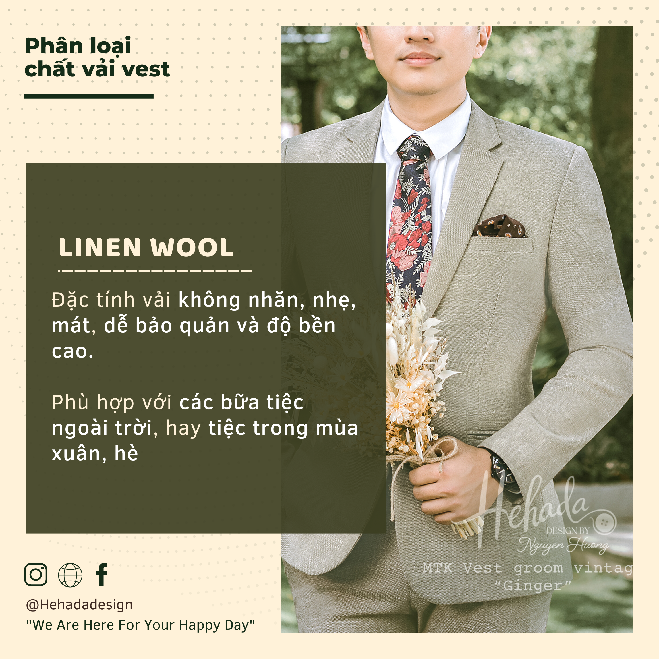 vải may vest linen wool