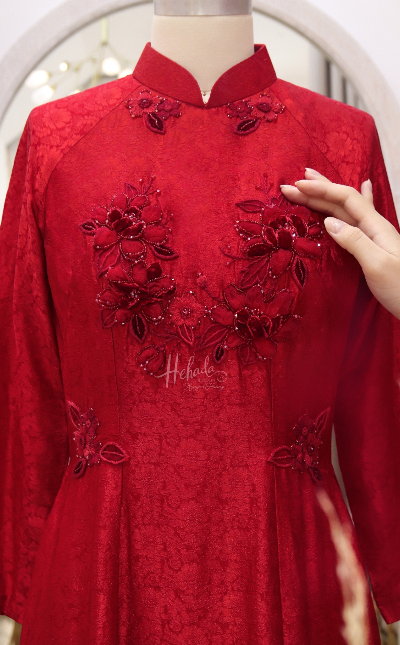 Áo Dài peony 3d 3