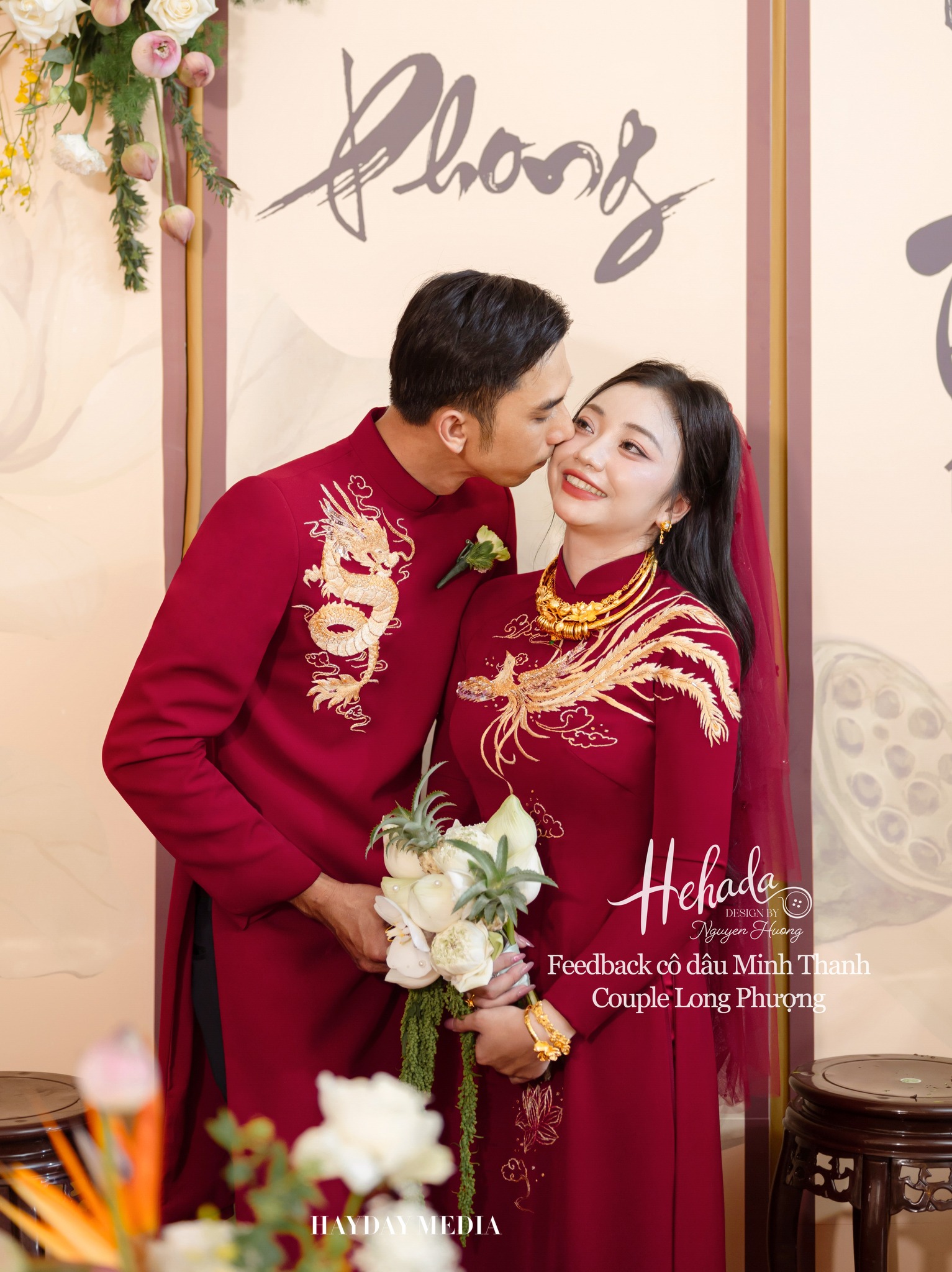 áo dài cưới thêu tay