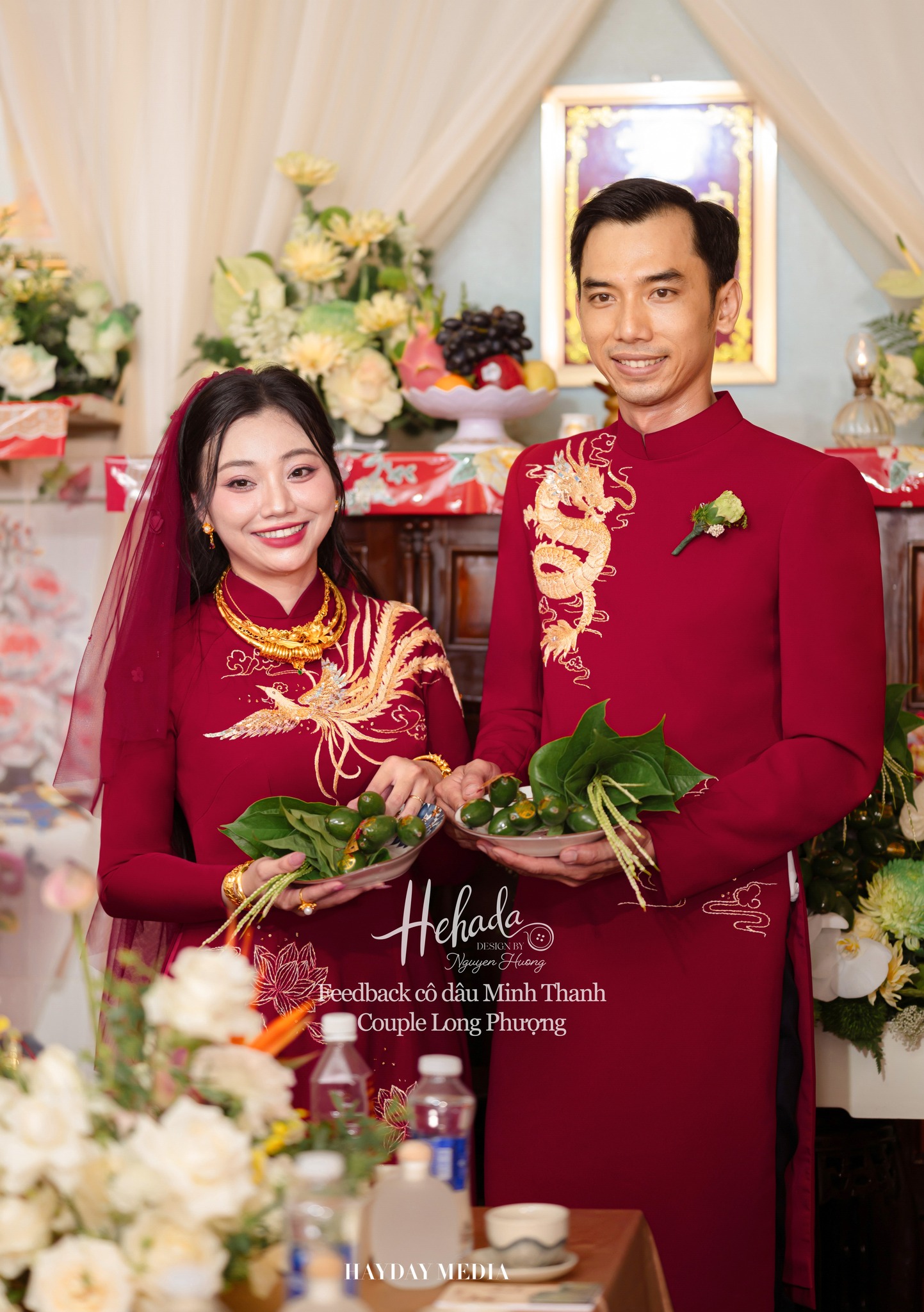 áo dài cưới màu đỏ