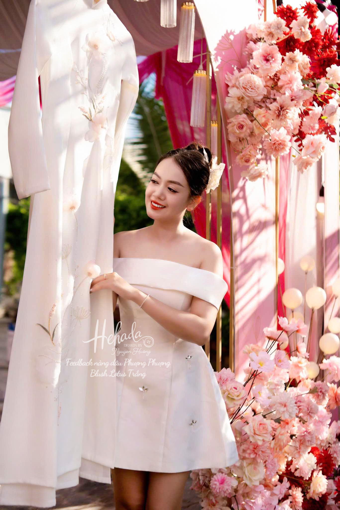 áo dài cưới màu trắng