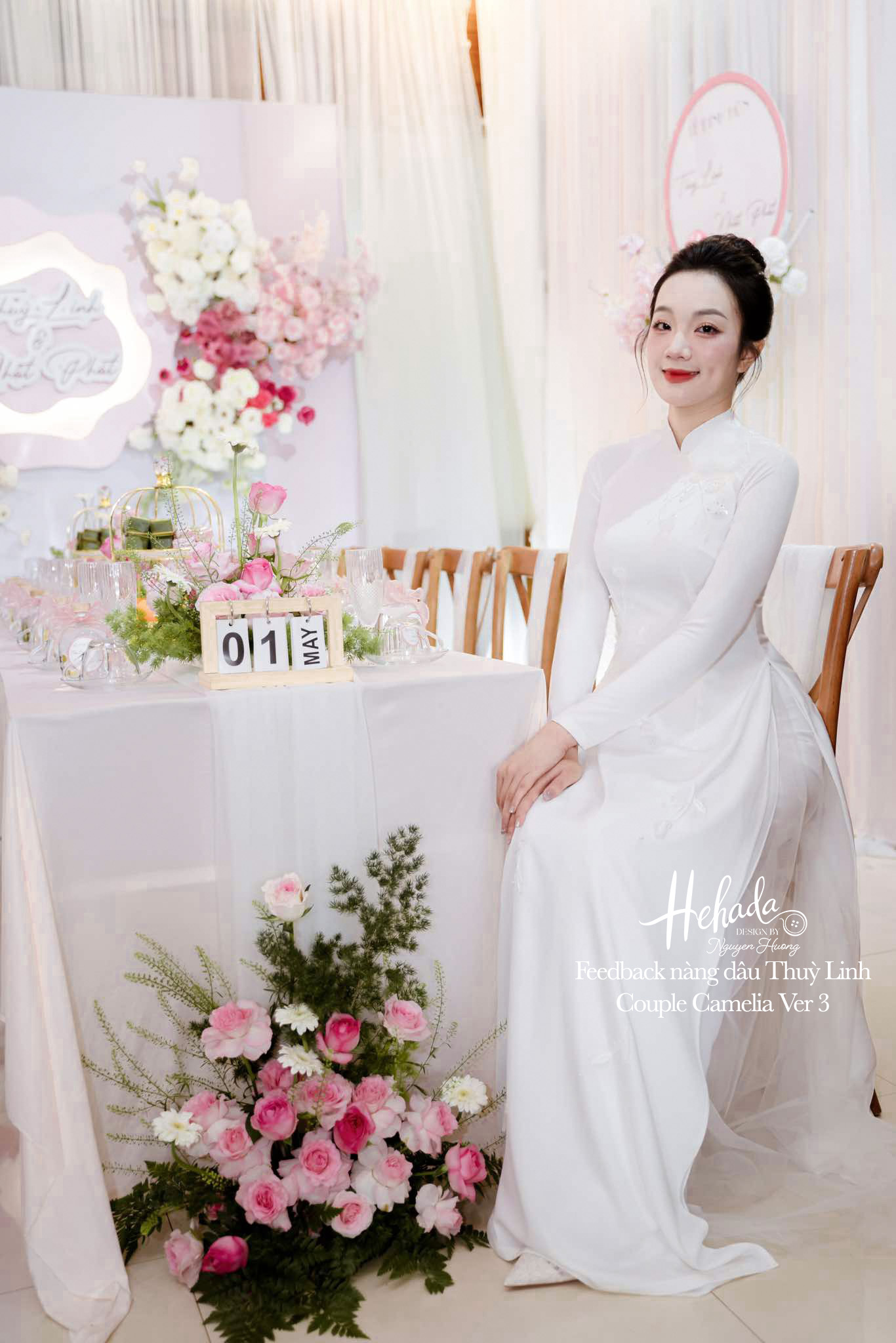 áo dài cô dâu thiết kế