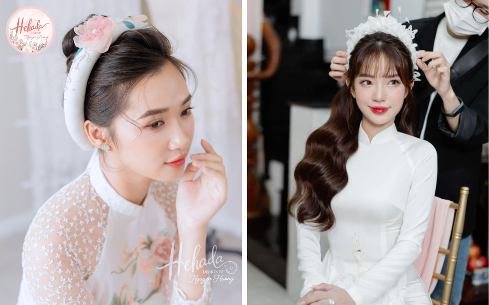 mấn cô dâu màu trắng