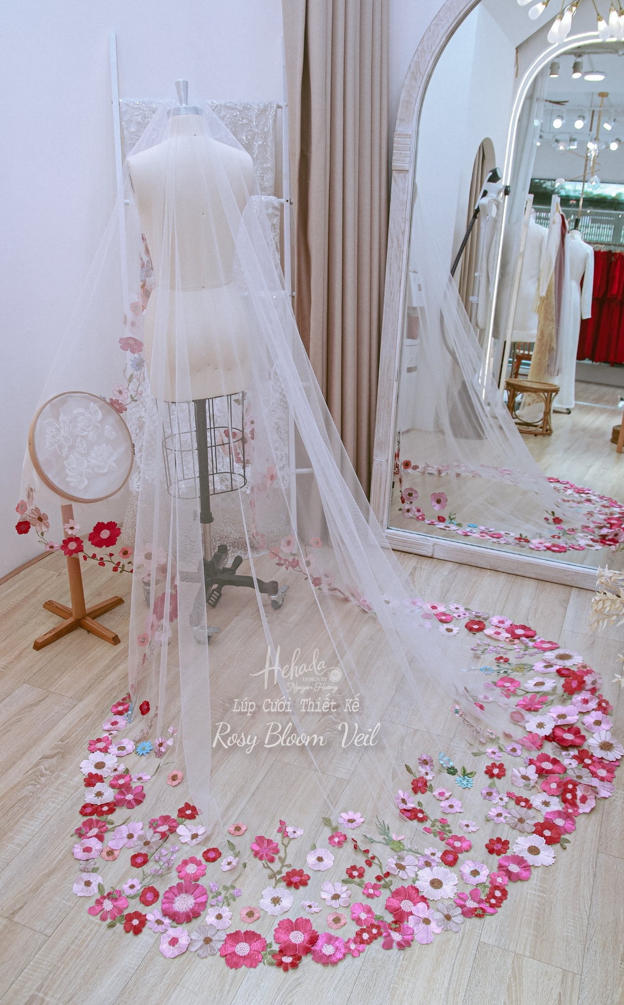 Rosy Bloom Veil  6