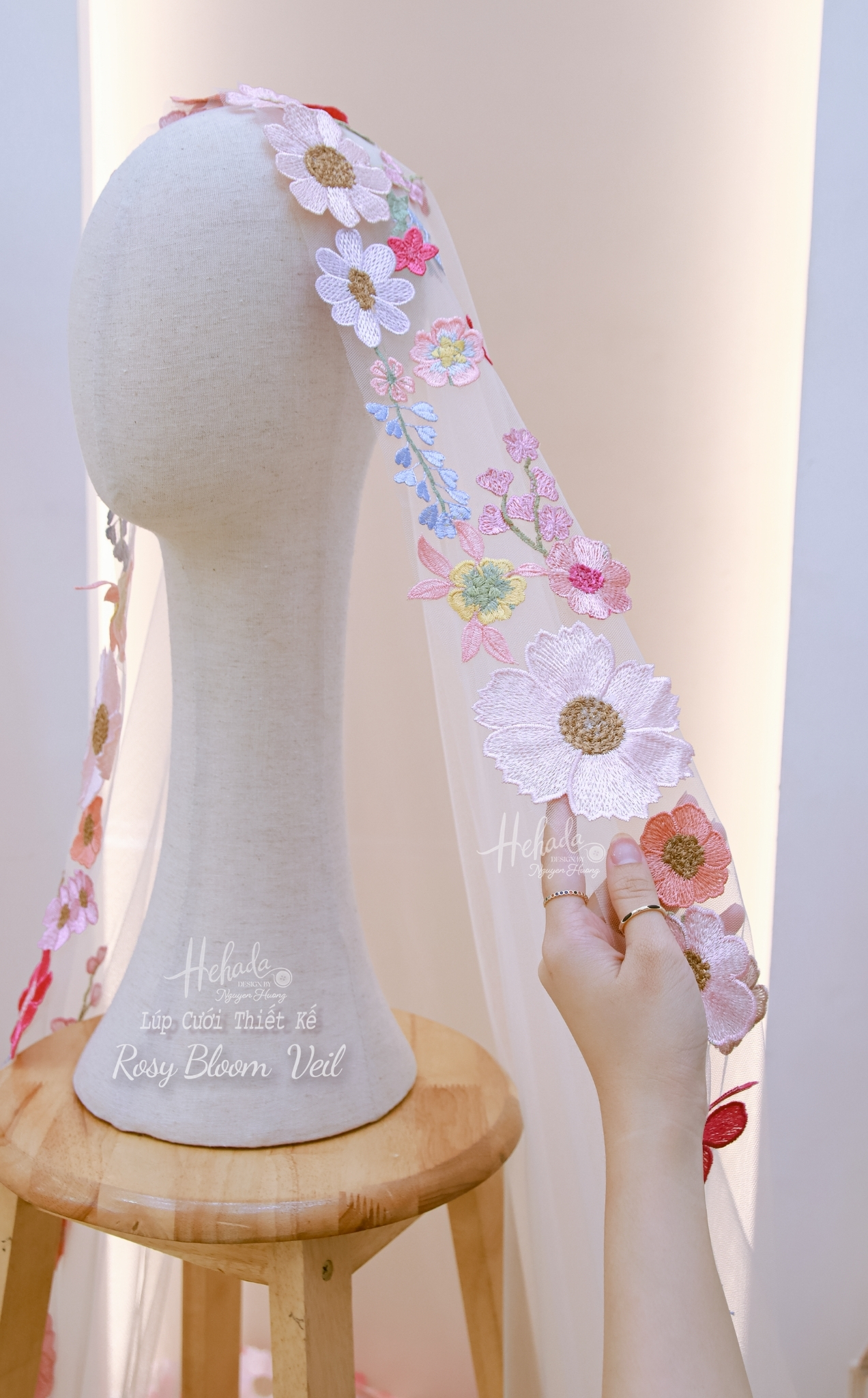 Rosy Bloom Veil  8