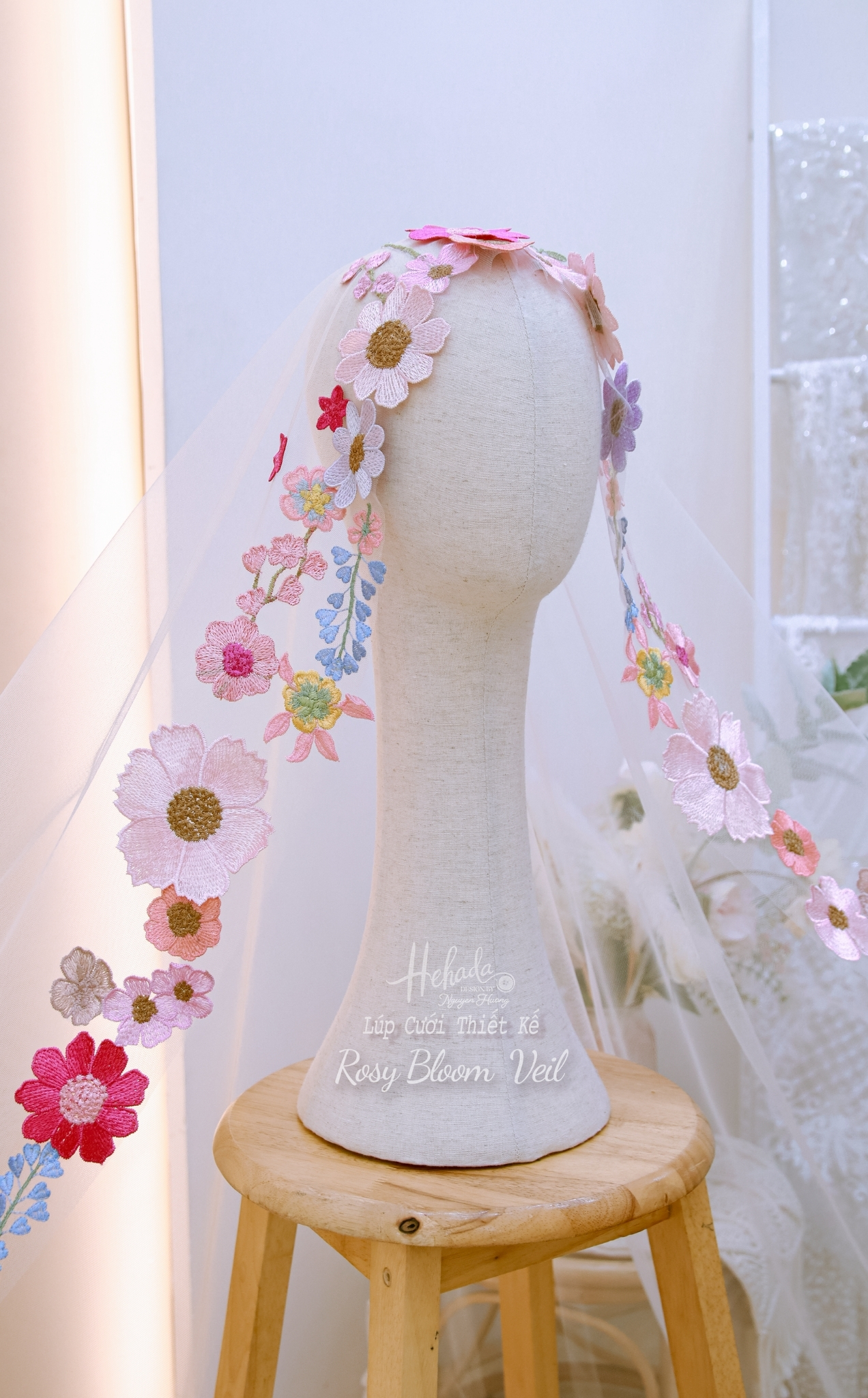 Rosy Bloom Veil  9