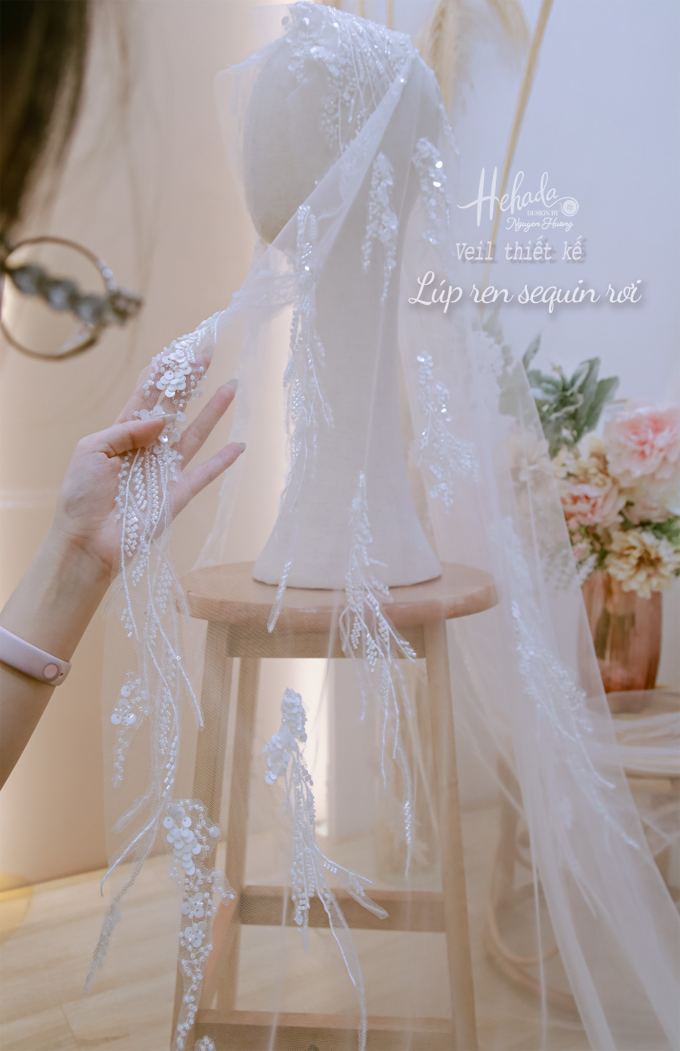 Lúp ren sequin rơi 2