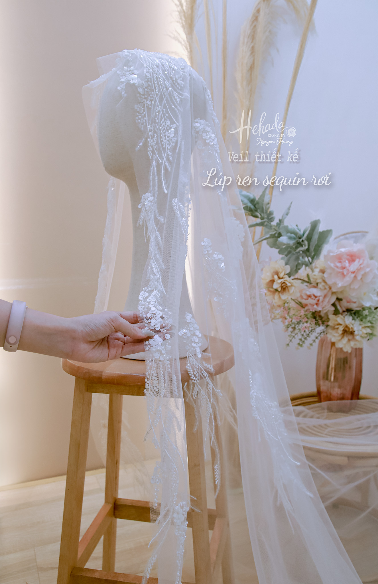 Lúp ren sequin rơi 3