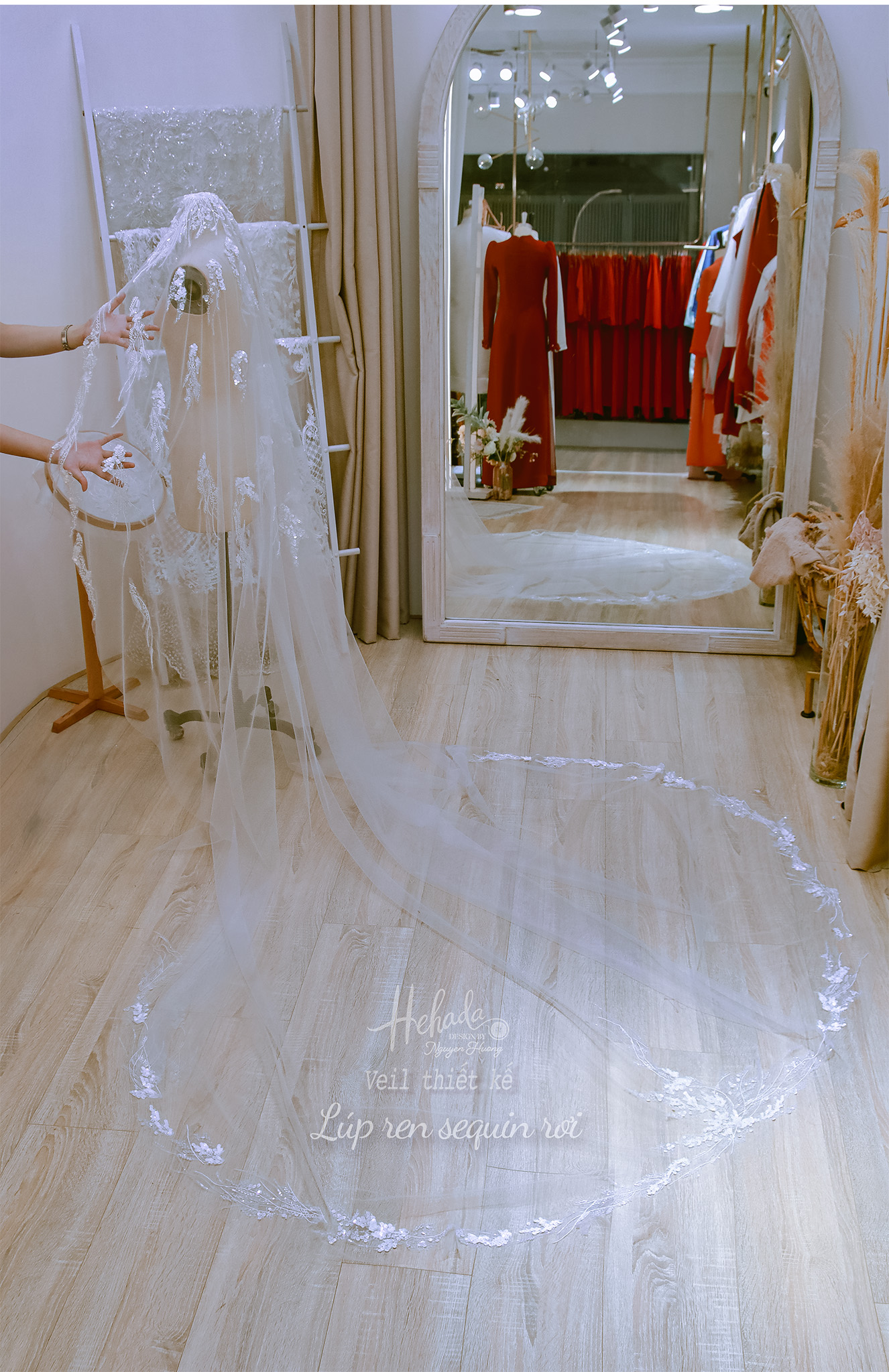 Lúp ren sequin rơi 5