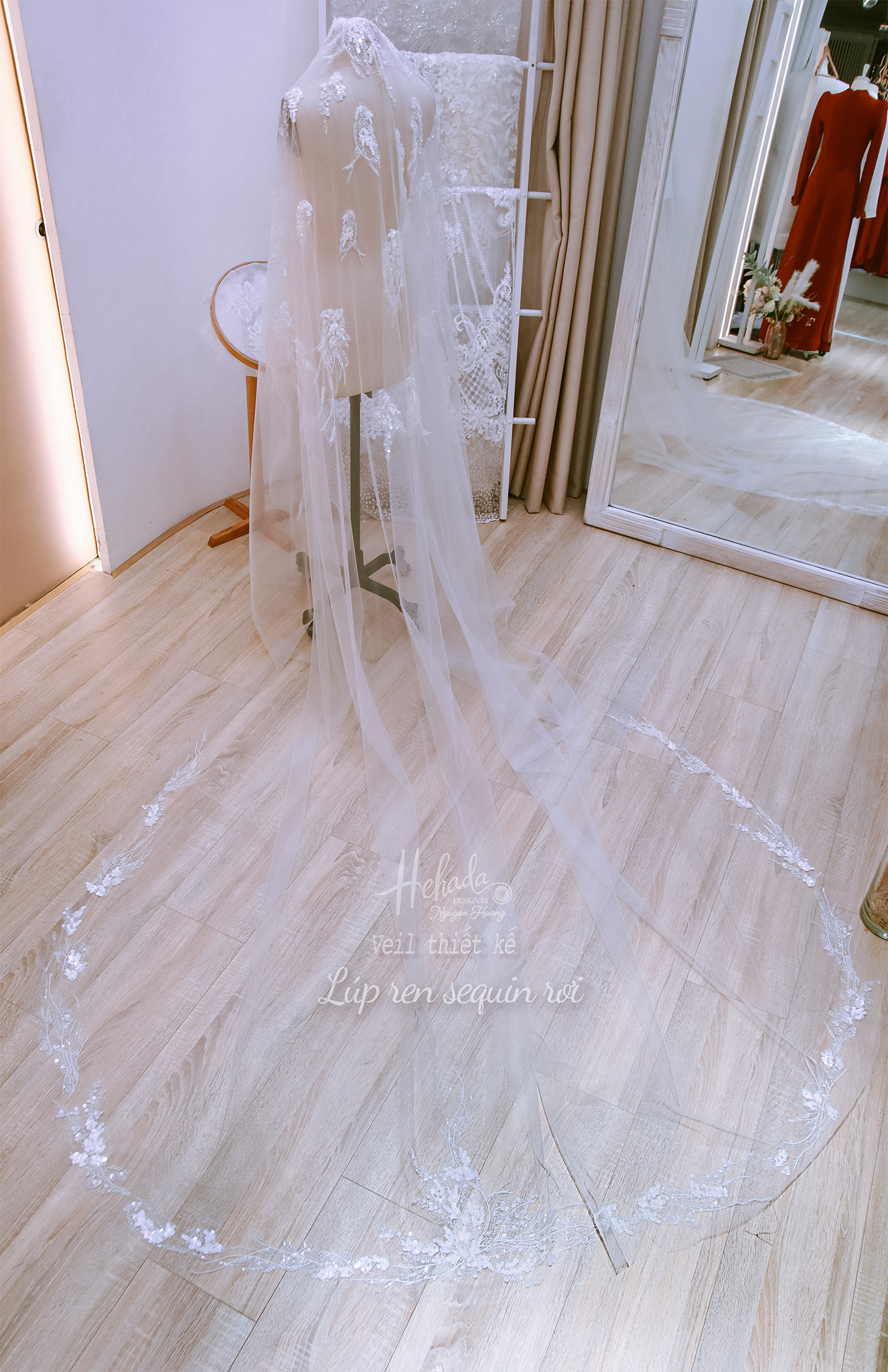 Lúp ren sequin rơi 7