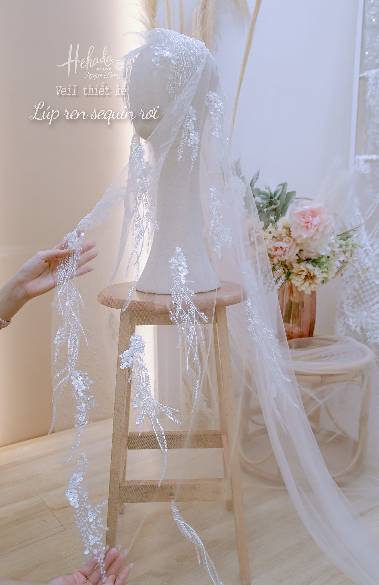 Lúp ren sequin rơi 8