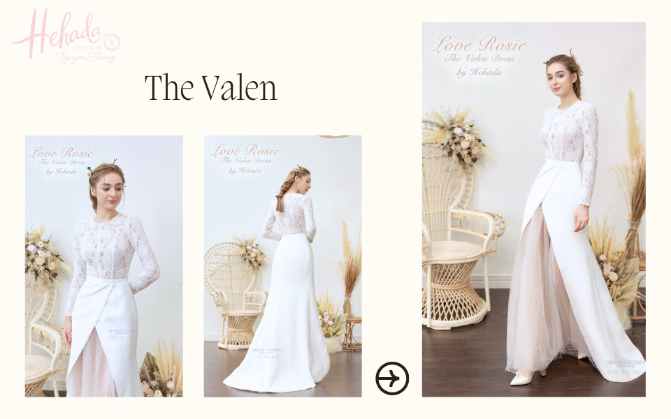 Váy cưới satin phối voan