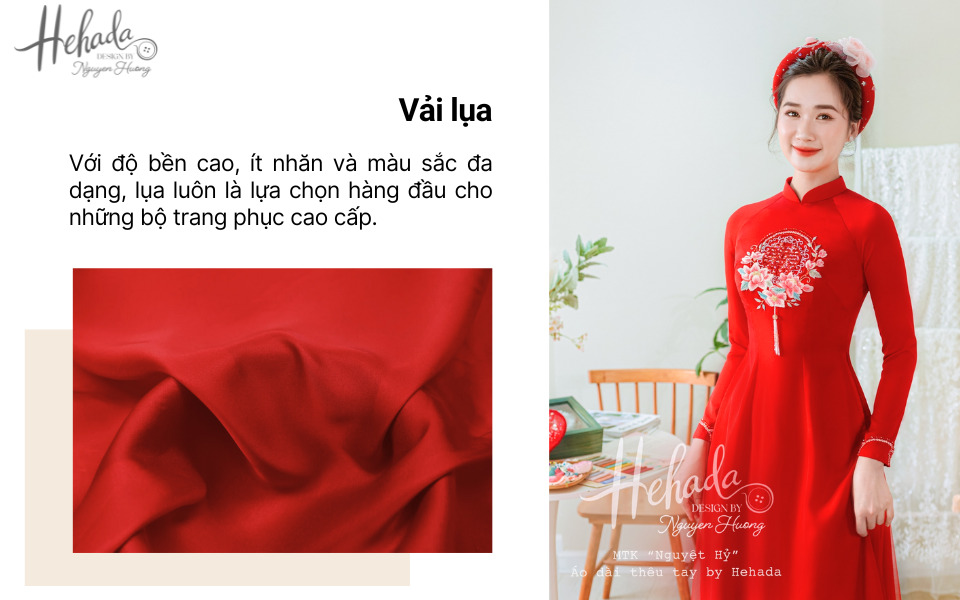 chọn vải may áo dài cưới