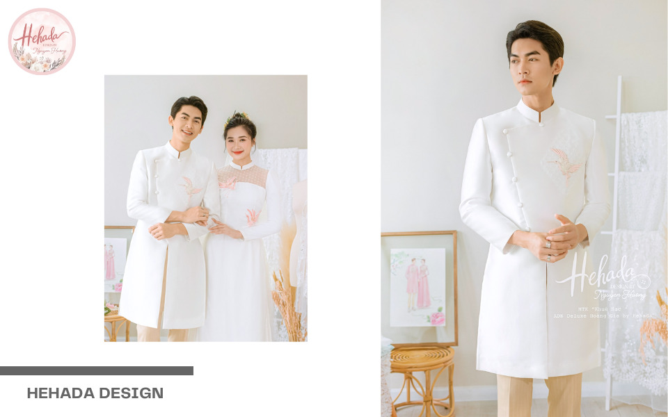 áo dài chú rể đơn giản
