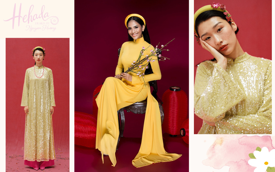 áo dài cưới màu vàng phù hợp nhiều tone da