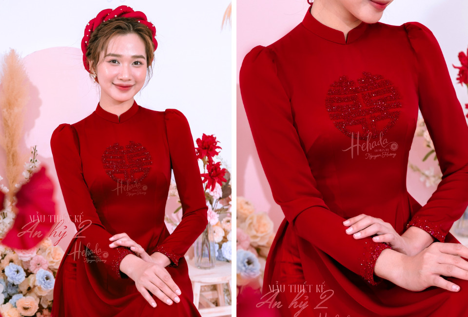 áo dài kết cườm cao cấp
