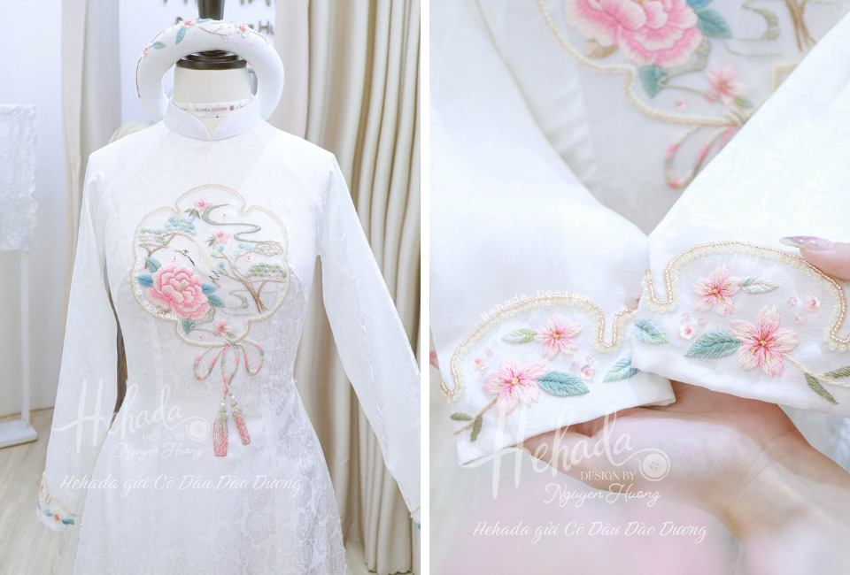 áo dài kết cườm sang trọng