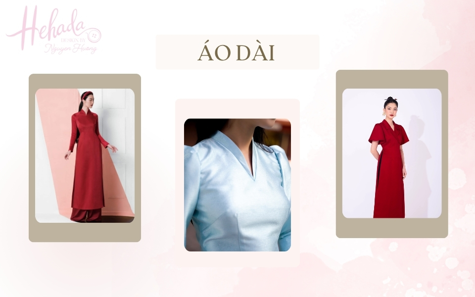 áo dài form suông cổ V