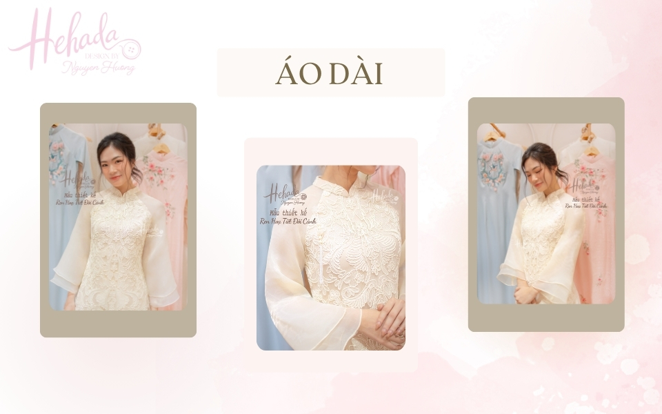 áo dài suông kết hợp họa tiết