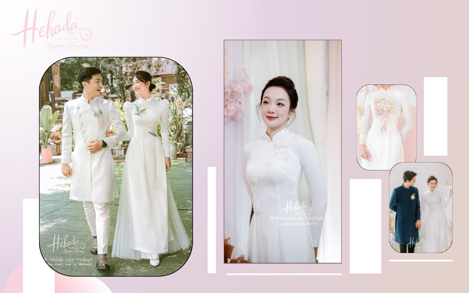 chụp ảnh với áo dài trắng