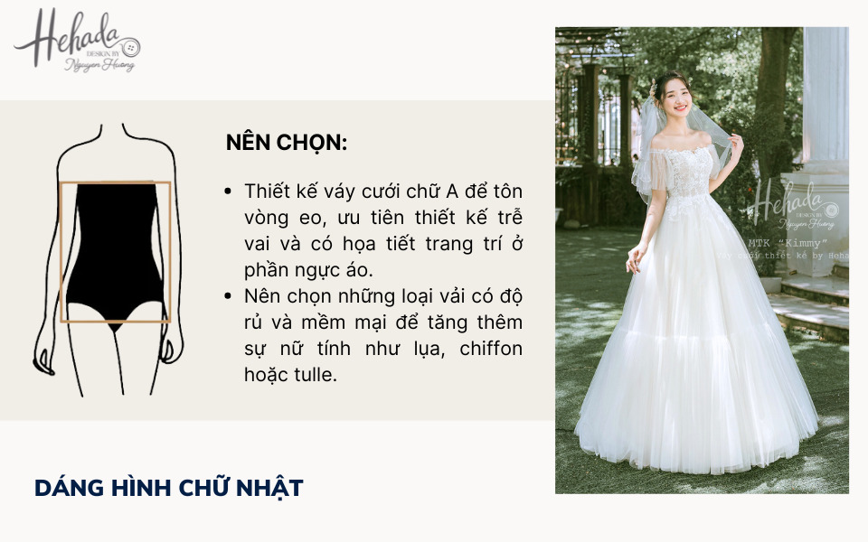 cách chọn váy cưới cho cô dâu