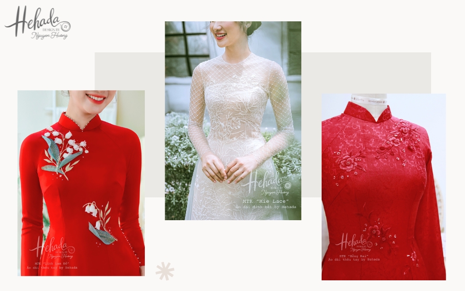 vải may áo dài cưới