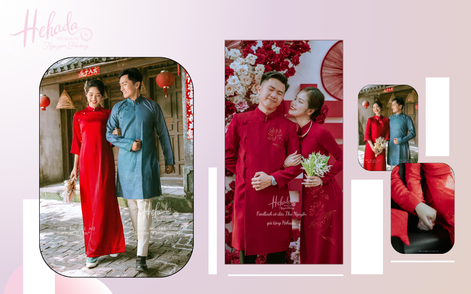 chụp ảnh cưới với áo dài