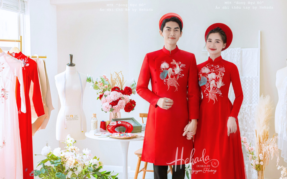 chuyên may áo dài cưới