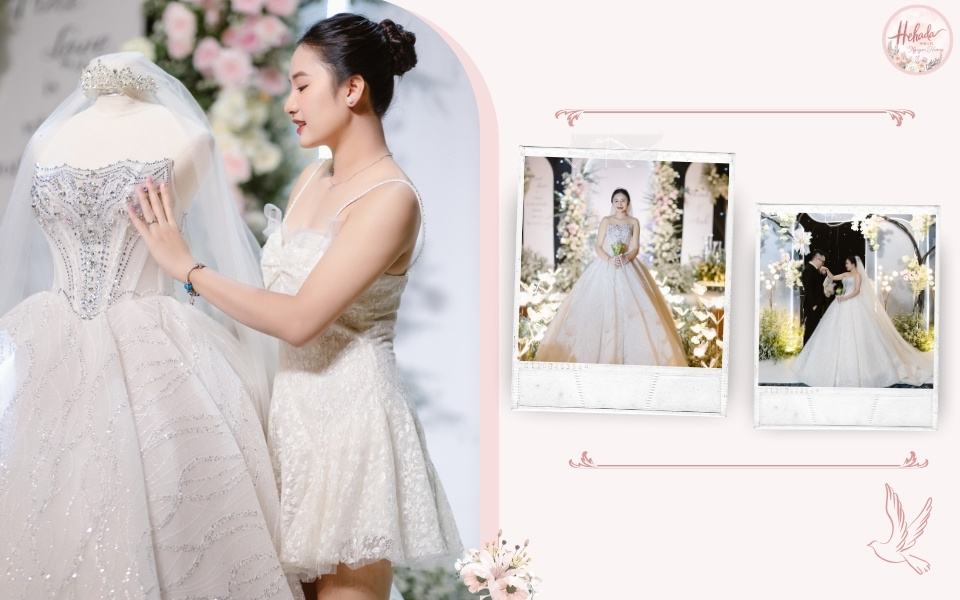 váy cưới công chúa lấp lánh