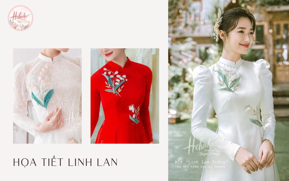 họa tiết áo dài đẹp linh lan