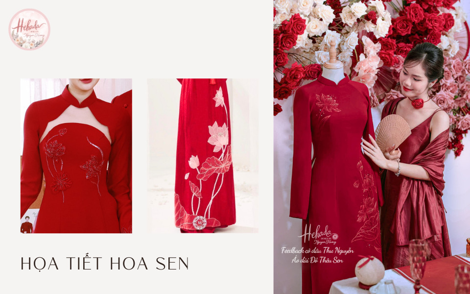 họa tiết áo dài hoa sen