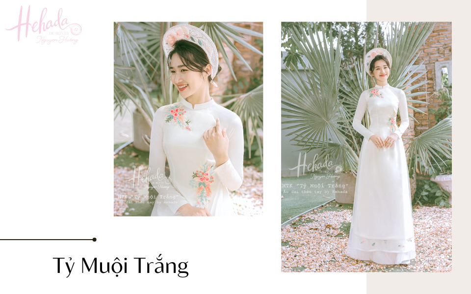 mẫu áo dài cưới màu trắng đẹp