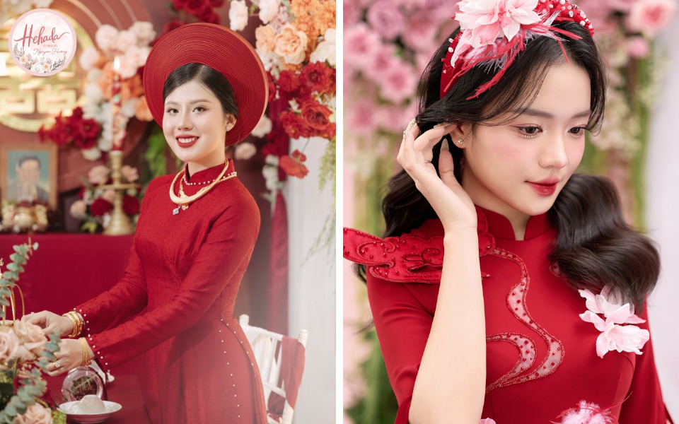 mấn cô dâu màu đỏ