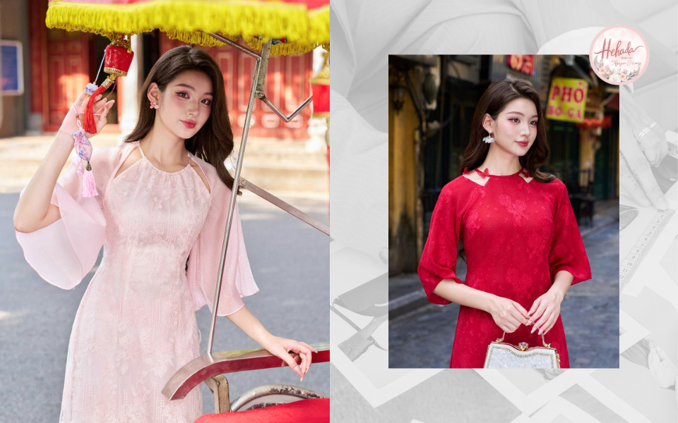 mẫu áo dài cổ yếm
