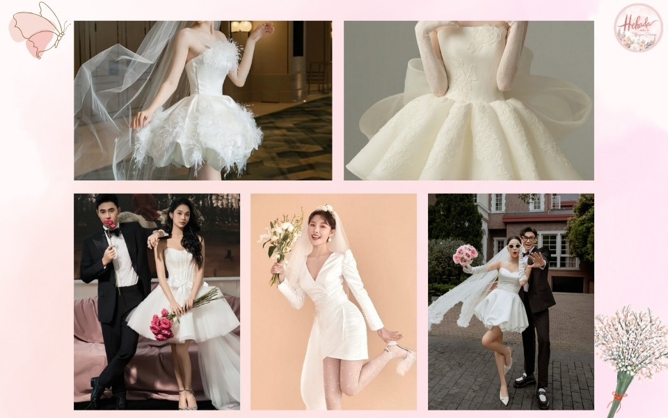 váy cưới ngắn Hàn Quốc