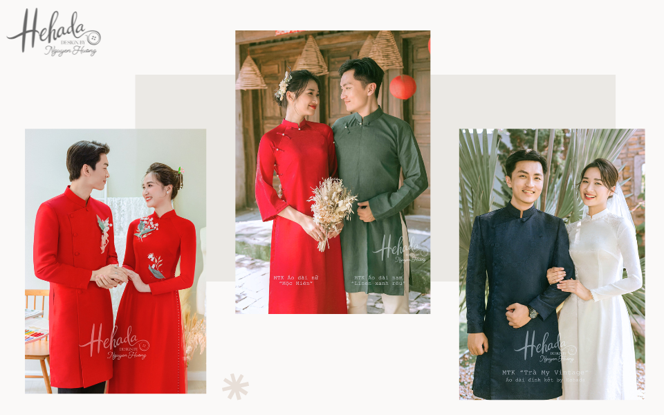 những mẫu áo dài cưới hehada