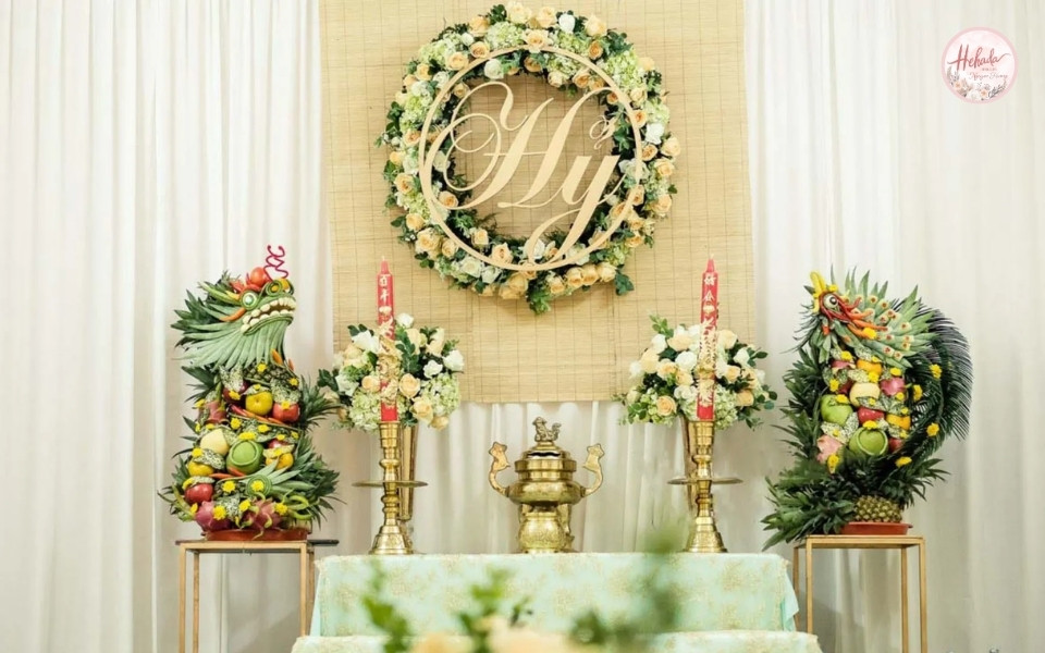 sắp xếp bàn gia tiên ngày cưới