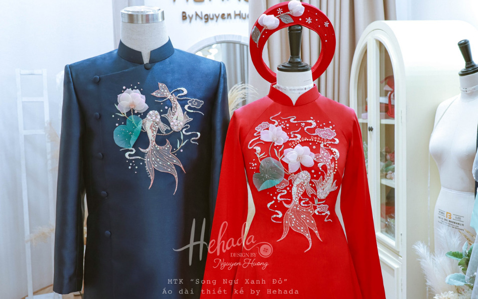thuê áo dài cưới cặp