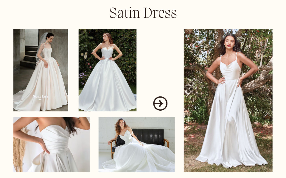 váy cưới vải satin 