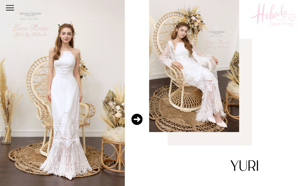 váy cưới boho cổ yếm