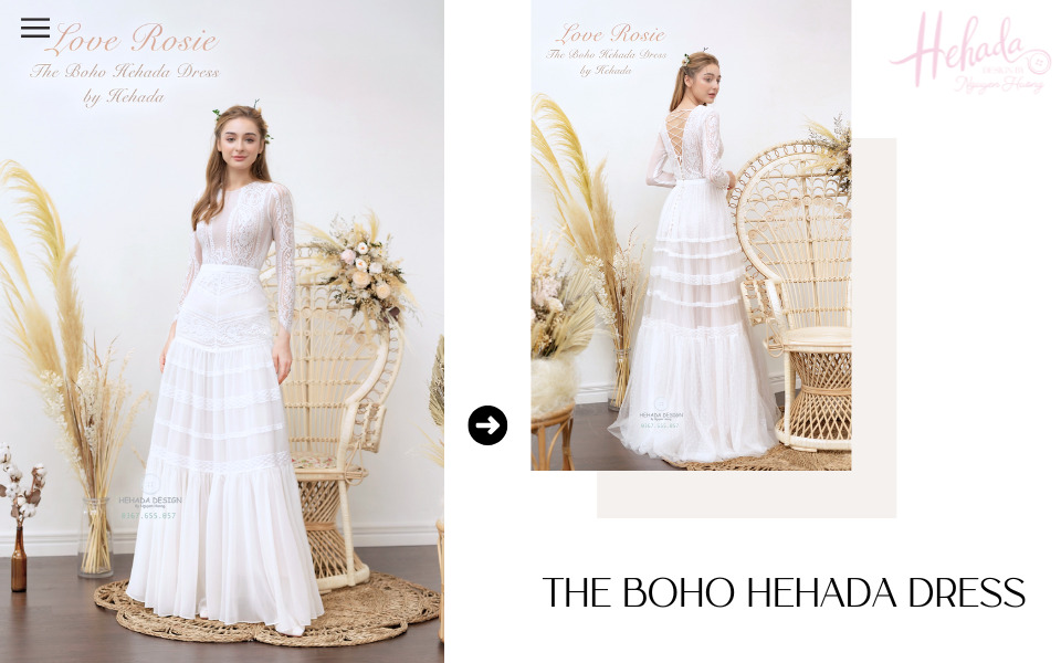 váy cưới boho đan dây lưng