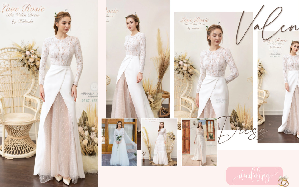 thiết kế váy cưới cổ điển dạng ren