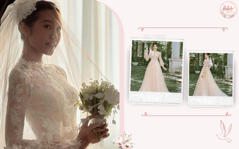 váy cưới tay dài công chúa