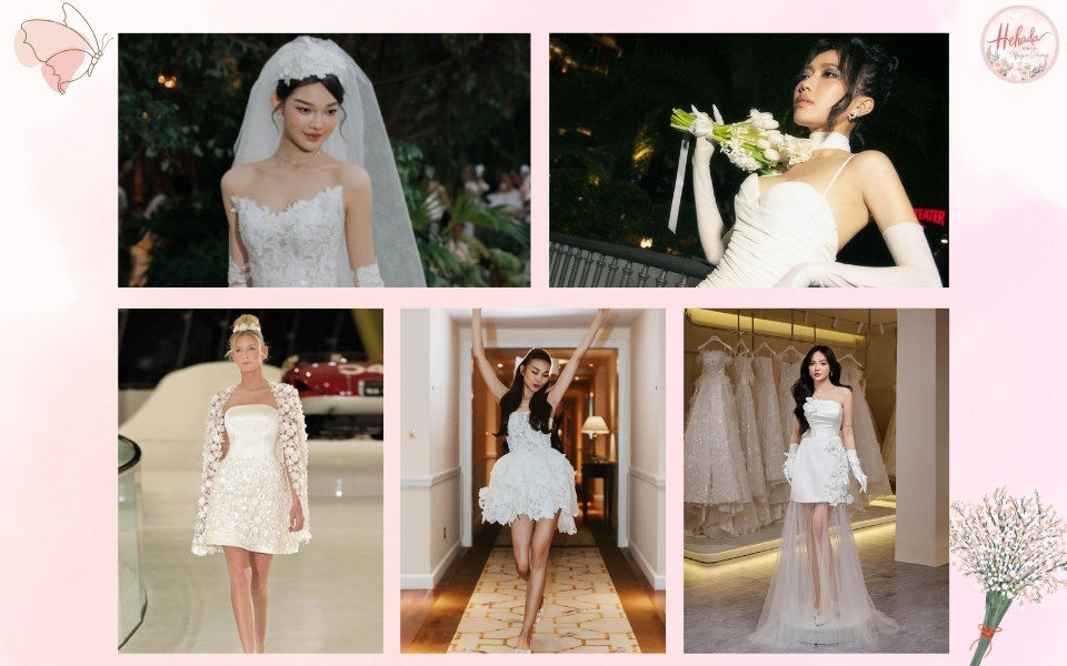 váy cưới ngắn hiện đại