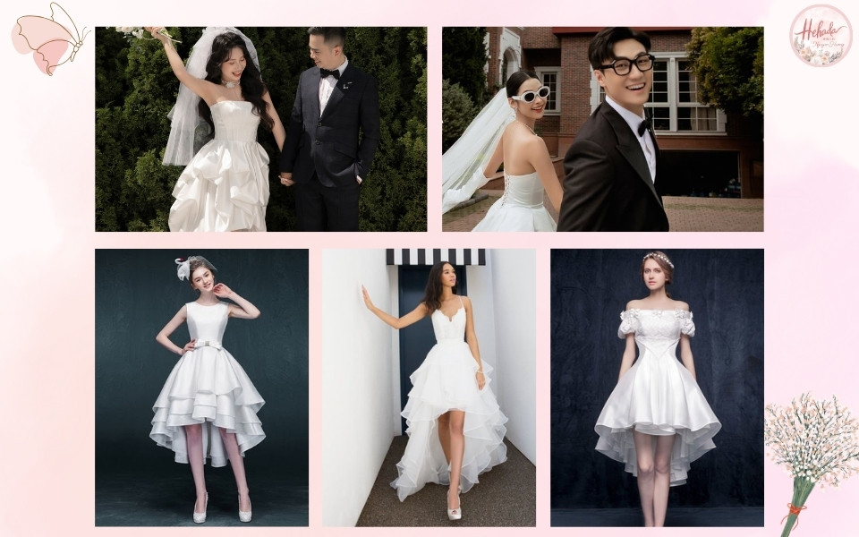 váy cưới ngắn hiện đại