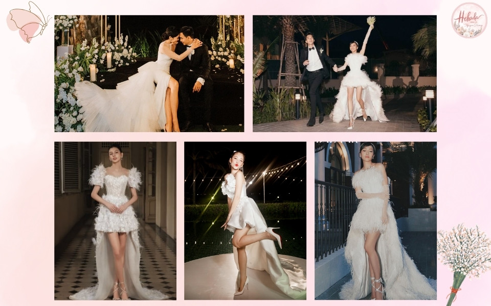 váy cưới dáng ngắn high low